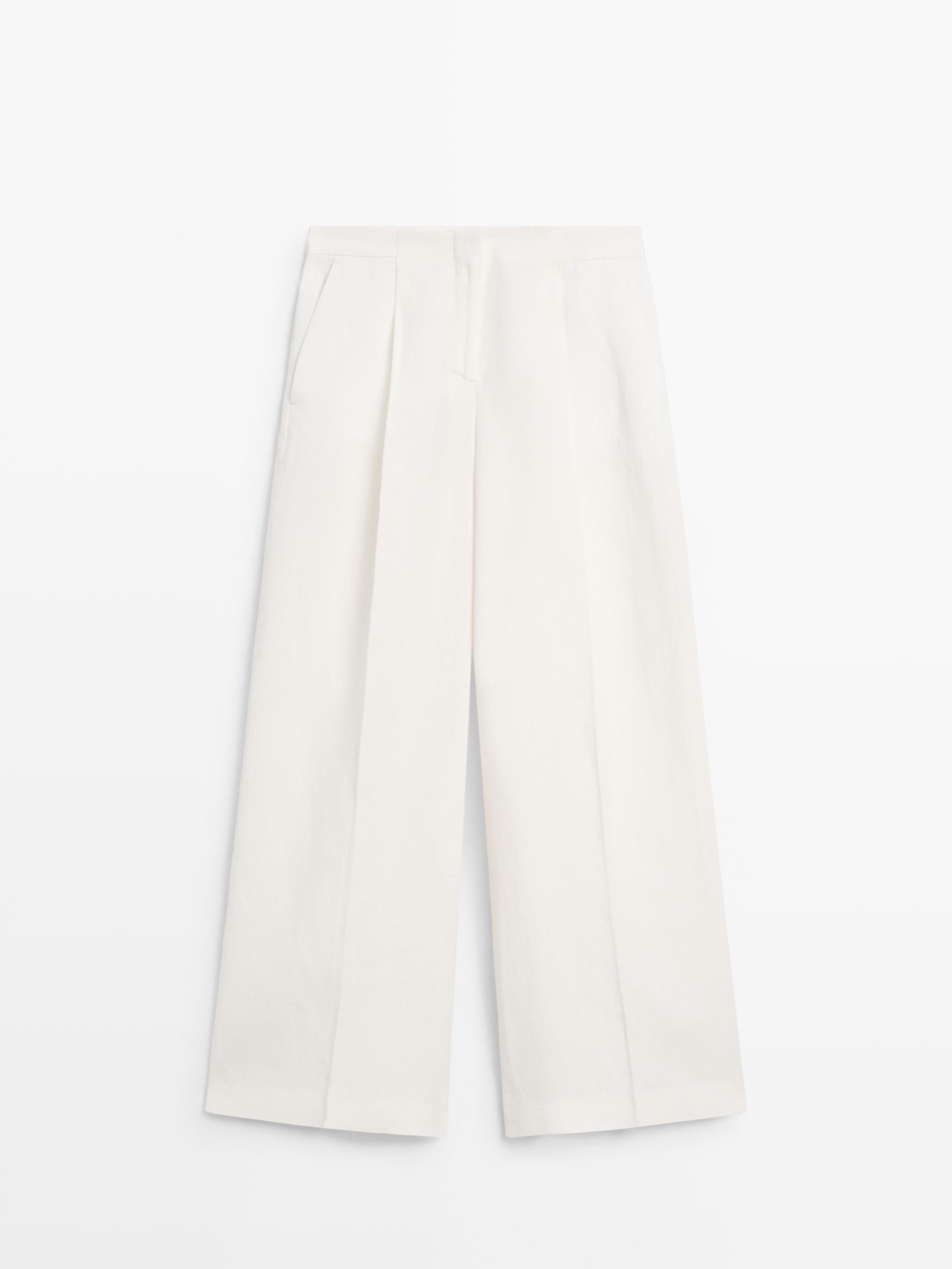Pantalon de tailleur fluide en lin